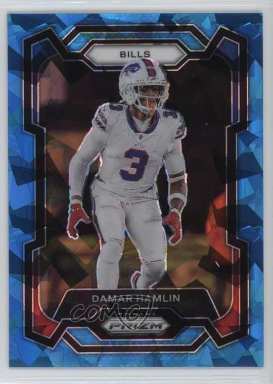 2023 Panini Prizm Blue Ice Prizm 60/99 Damar Hamlin #27 01nw