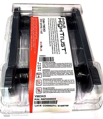Evolis R5F008AAA YMCKO Color Ribbon for ID Card Printing 1 Pack Made in France