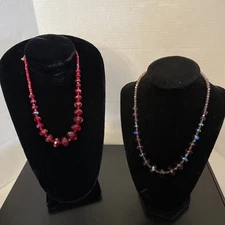 Kirks Folly Belle Of The Ball Crystal Necklaces Silver Tone Red Purple