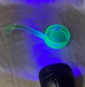 Vintage Uranium Green depression Glass Mayonnaise sauce ladle #1