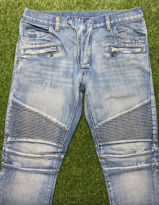 Balmain Paris Moto Bike Jeans Men's Size 36 Made In Japan 100