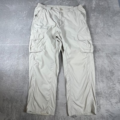 Columbia Titanium Cargo Pants Men L 35X29 Omni Dry Khaki Adjustable Waist Hike