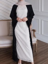 Islamic Open Abaya Cardigan Women Muslim Kimono Maxi Dress Dubai Robes Ramadan