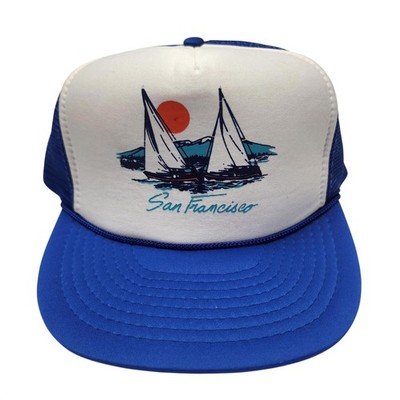 Nissin San Francisco Cap Adult Blue One Size Trucker Mesh Snapback Sailing Hat