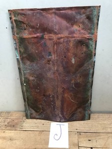 Sheet Copper 18" x 11 3/4" Natural Patina Colors Verdigris gauge 24 (J)