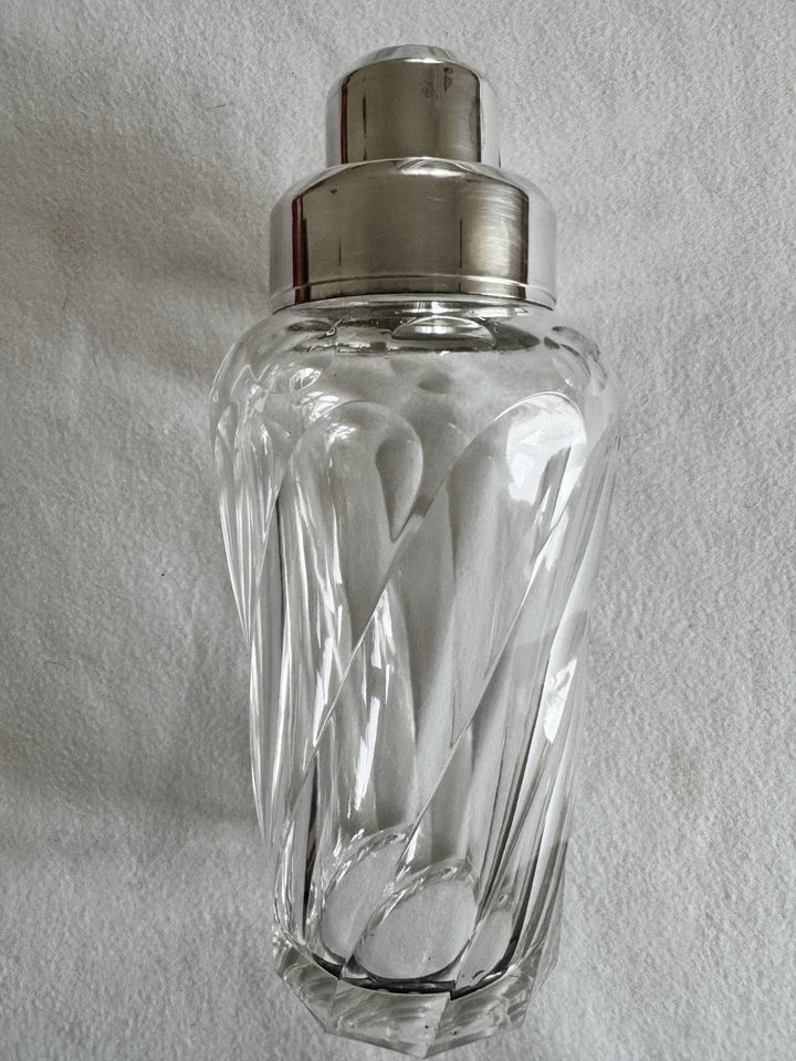 cocktail shaker vintage In Cristallo e argento - Immagine 4 di 4