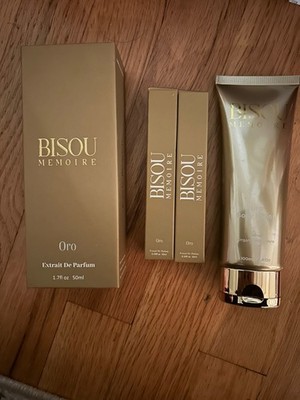 Oro Gift Bundle: Bisou Memoire Extrait de Parfum in 50mL & 2 10mL & body lotion 