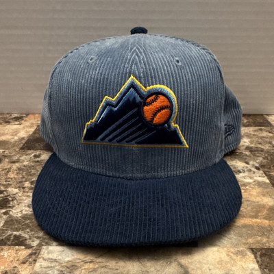 New Era Denver Nuggets Blue Corduroy Fitted Hat Cap, Size 7 3/4