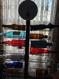 Carmen Wine Rack And Collectible Bottles Lot