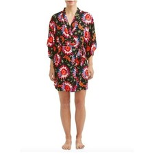 Josie Natori Kimono Style Belted Bright Print Robe Size M