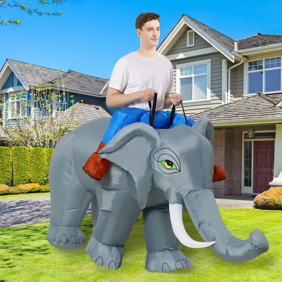 Disfraz de elefante inflable para mujer hombre circo disfraz inflable divertido blo... Foto 2 de 4