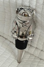 NEW – RARE RETIRED DISCONTINUED Pottery Barn Bulldog wine stopper with charm
