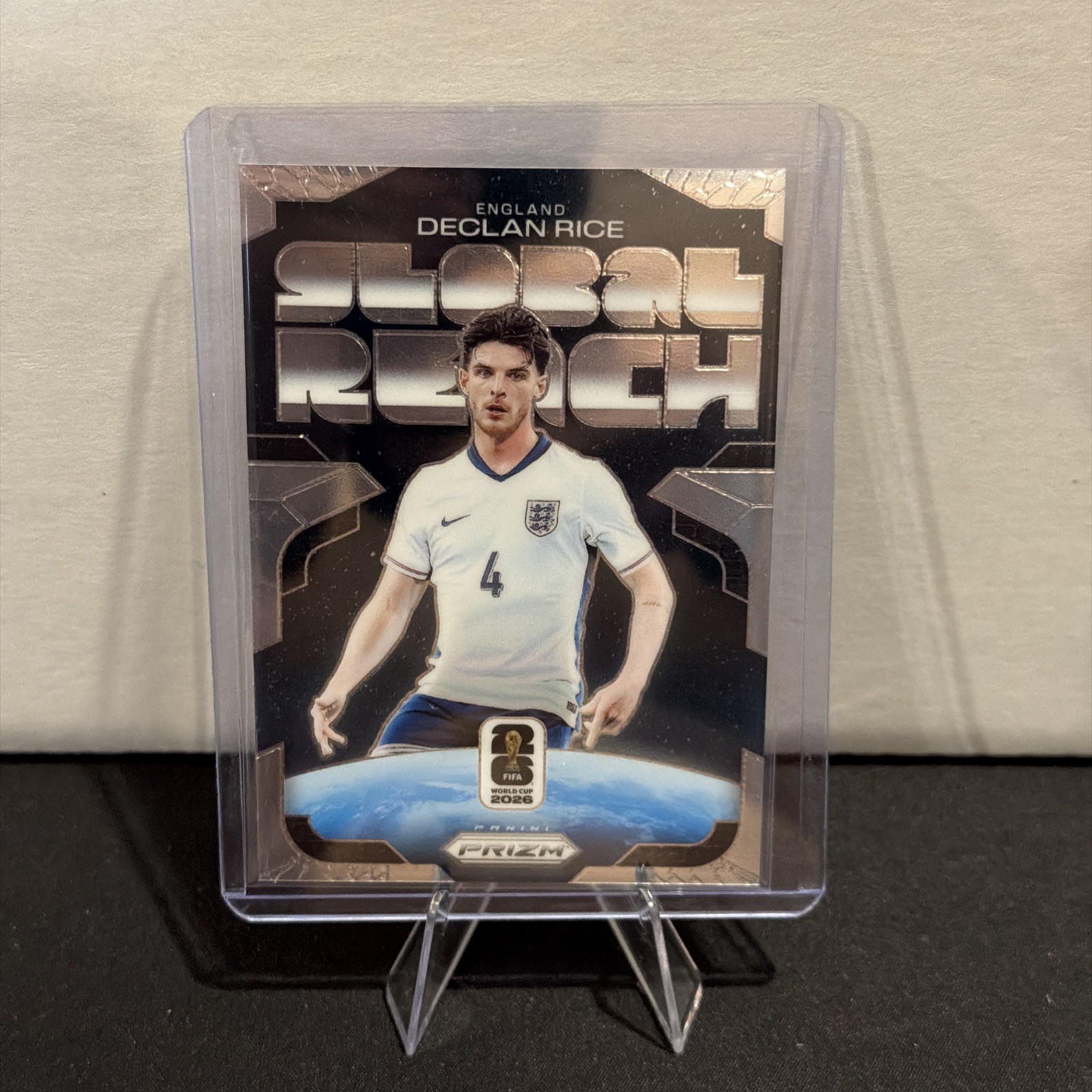 Declan Rice 2026 Panini Prizm FIFA World Cup Global Reach Silver Prizm England