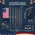 Yescom 30' Sectional Aluminum Flag Pole Kit w/ Solar Light US Flag Eagle Topper — photo 5