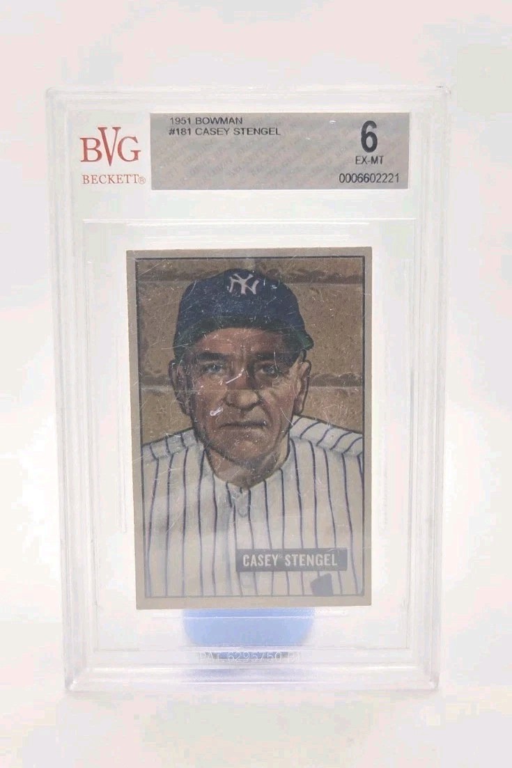 RARE 1951 Bowman Casey Stengel #181 - BVG 6 EX-MT - Yankees Hall of Fame Icon! 