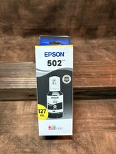 EPSON 502 Ink Bottle Exp 2025  127ml  Black - Genuine Sealed 