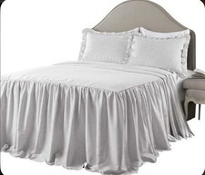 Lightweight 3-Piece Ticking Stripe Queen Bedspread Set - Charming Vintage Design