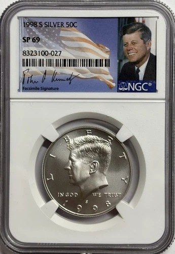 1998 S NGC SP69 Silver Kennedy Half Dollar Matte Finish Lowest Minted Kennedy