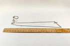 Sterling Silver 925 Jewelry Lot 4pc CZ Hamsa Nail Ring Amber Earrings Necklace — photo 9