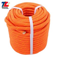 Orange & Yellow No-Stretch Double Braided Rope Arborist Rigging Rope 1/2” x 125'