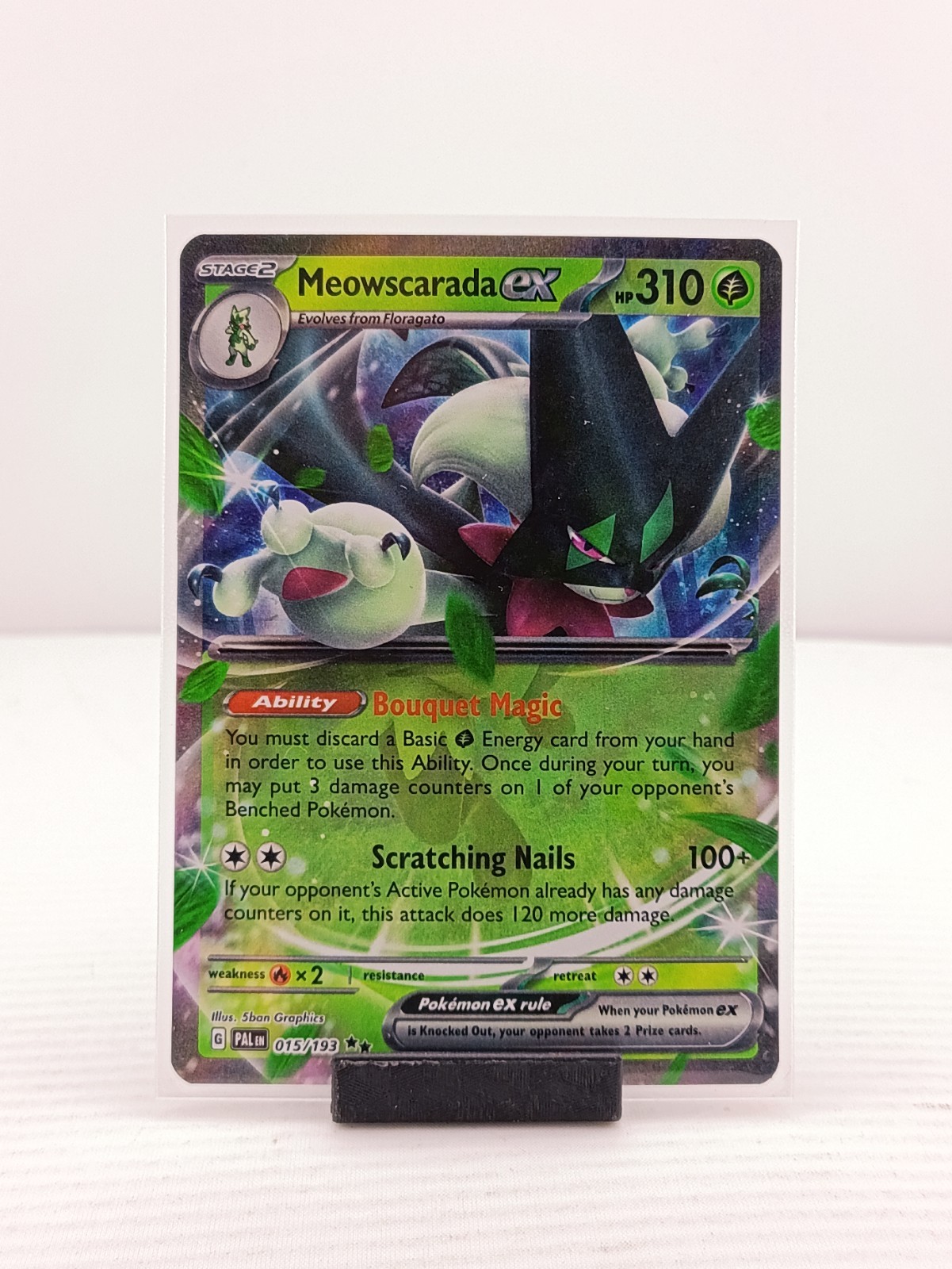 Pokémon Paldea Evolved #15 Meowscarada EX Full Art Holo Double Rare
