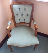 Light GreenUpholstered Wood Frame Accent Chair With Arms Padded Seat Living Room