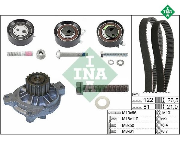 Wasserpumpe + Zahnriemensatz Ina 530048431 FüR Volvo 850 S70-image