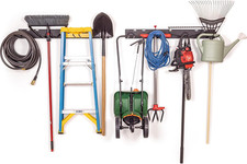 Stud-Mounted Commercial-Grade Steel Garden Tool Organizer for Garage Wall, 2-Pac