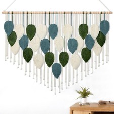KHOYIME Macrame Wall Hanging Large Boho Home Decor, Bohemian Leaves Tapestry ...