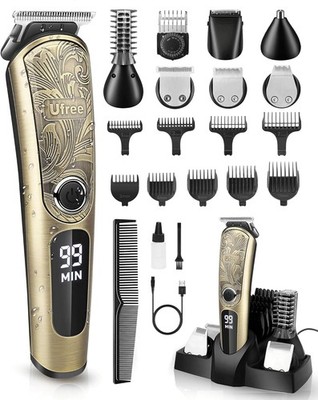 Ufree Gifts for Men, Beard Trimmer with Charging Stand, IPX7 Waterproof Electric