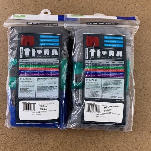 Fruit Of The Loom Boxer Brief Lot Of 2 Boys 3 Pack Cotton Underwear L 14-16 New - Picture 2 of 6