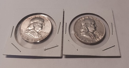 Silver 1956 Franklin Half & Silver 1959 Franklin Half