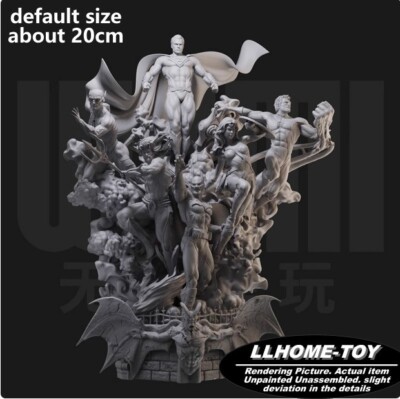Anime Superheros Superman Batman Flash Resin 3D Print GK Figure DIY Model