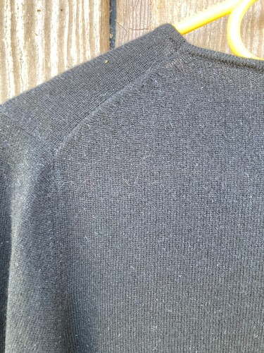 Theory 100% Cashmere Long Sleeve Black Pullover with faux wrap detail 40" ABTUC - Picture 6 of 13