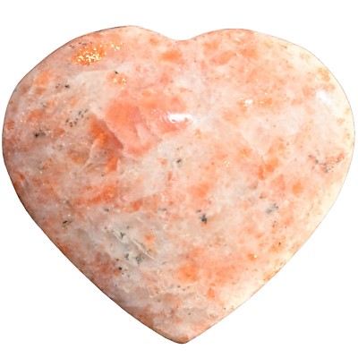 [1] MD Sunstone Crystal Puffy Heart / Palm Stone Reiki ZENERGY GEMS 
