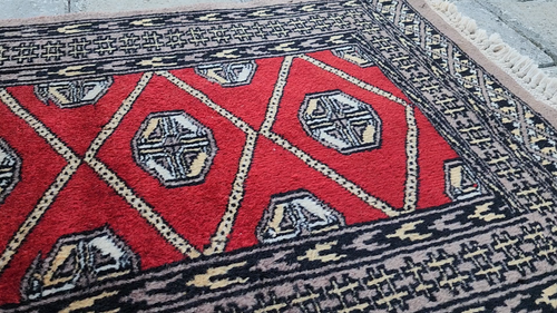 1x3 ft Vintage Turkish Rug – Handmade Small Boho Rug Red Decor - Natural Wool - Video 1 of 1