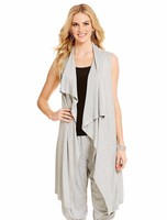 Ic Collection Connie K Heather Gray Long Open Draped Asymmetrical Vest Xl Ic Collection Connie K Heather Gray Long Open Draped Asymmetrical Vest Xl