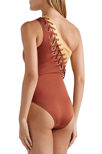 UVP 355€ OYE SWIMWEAR Charlotte Einteiler Badeanzug Gr. M Schnürung One Shoulder - Bild 2 von 5