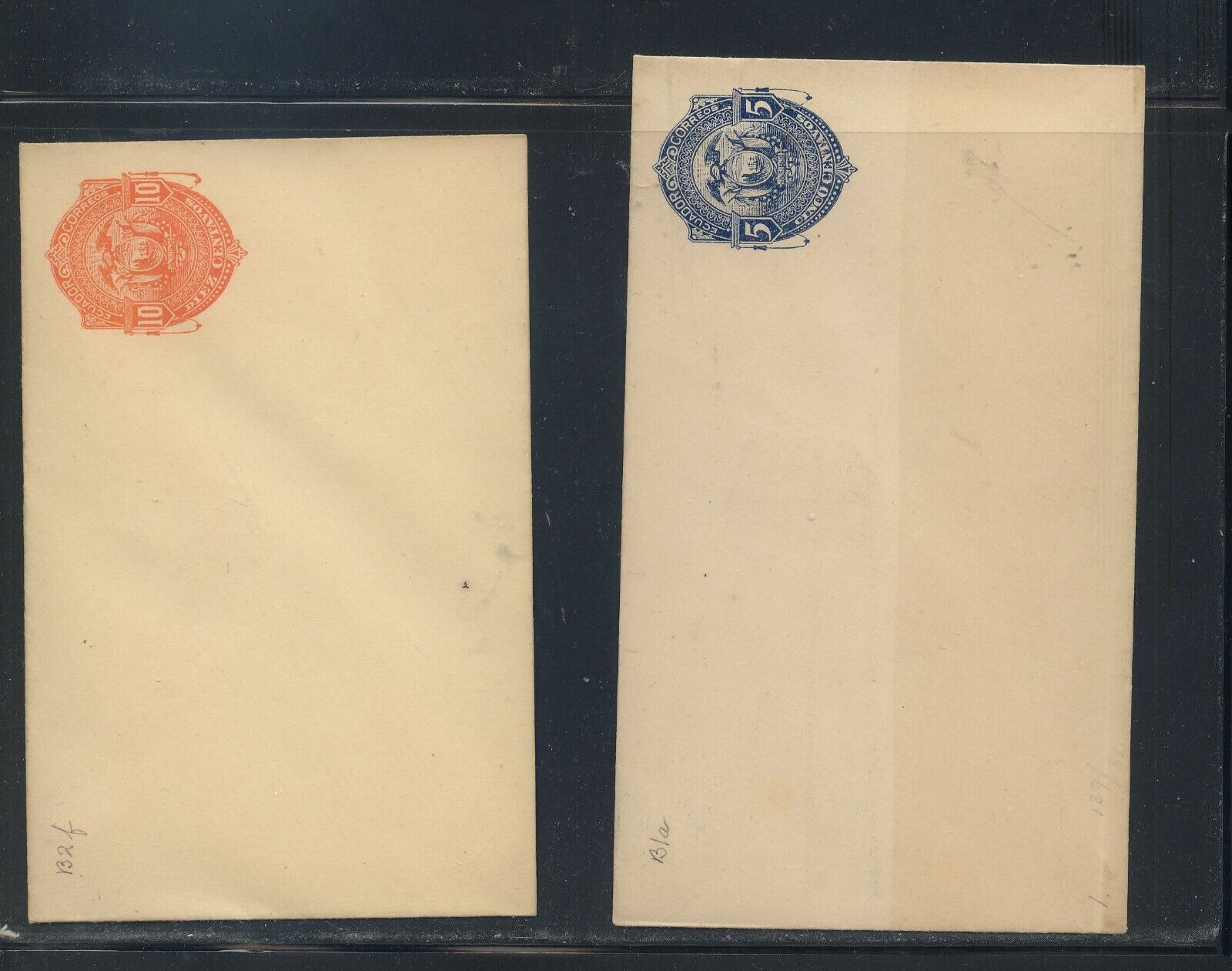 Ecuador   2  postal  envelopes  unused