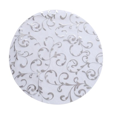 10 Round 13'' Metallic Sheer Organza Table Placemats Floral Design Party Decor