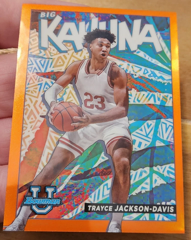 TRAYCE JACKSON DAVIS 2021-22 BOWMAN UNIVERSITY CHROME RC BIG KAHUNA ORANGE 18/25 - Image 2 of 3