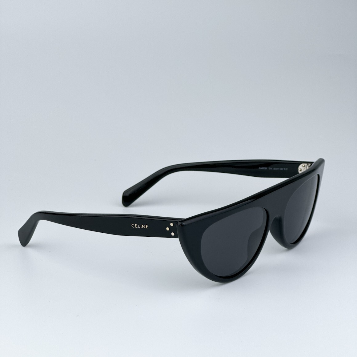 Celine Women Sunglasses Shiny Black Smoke Grey Geometric  display picture 2