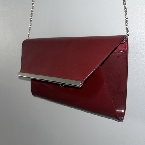 Borsa Kelly & Katie in ecopelle con accento argento ~ rosso rubino ~ come nuova - Foto 5 di 12