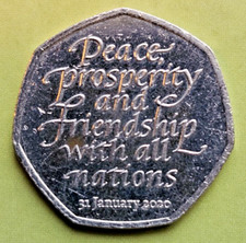 2020 UK 50p coin : Queen Elizabeth II 50p: UK Withdrawal from European Union