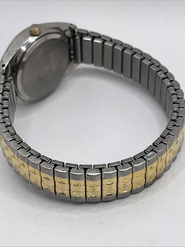 Sharp Women's Quartz Watch Two Tone Stretch Band Day/Date- New Battery - Picture 6 of 7