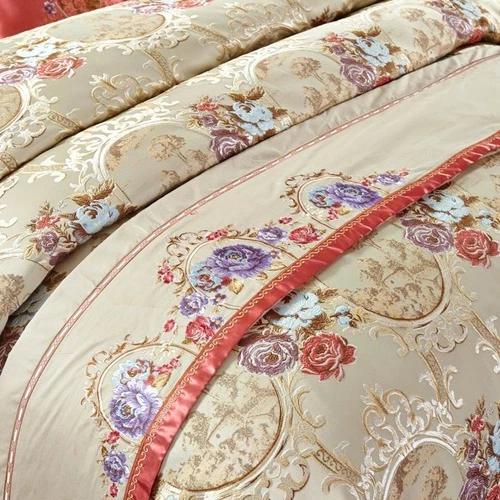 4/6/10Pcs Oriental Jacquard Luxury Bedding Sets Cotton Bedspread Duvet Cover - Image 4 of 4