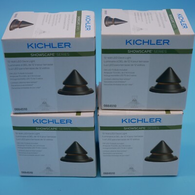 4  Kichler 2-Watt Olde Bronze Low Voltage Hardwired LED Step Lights 0884510