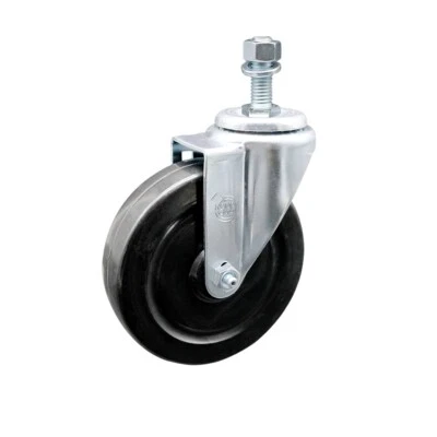 5 Inch Hard Rubber Wheel Swivel ½ Inch Threaded Stem Caster Service Caster