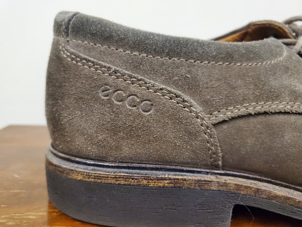 ECCO Men size 42 (8.5/9US) Melbourne Oxford gray suede preforated dress shoes Shoes Ecco Ecco Biarritz Grey Ecco Mens Oxford Derby Shoes  main image 3