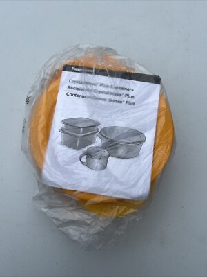 Tupperware CrystalWave Microwave PLUS 2.50 Cup 560ml Round Bowl Container Orange